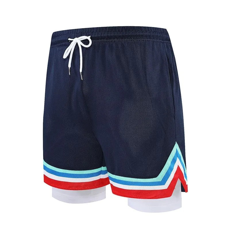 Men Basketball Shorts Sport Soccer Running Fitness Shorts Deep blue