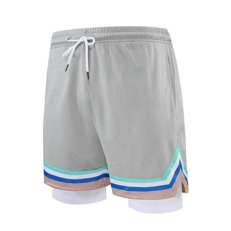 Men Basketball Shorts Sport Soccer Running Fitness Shorts Grey
